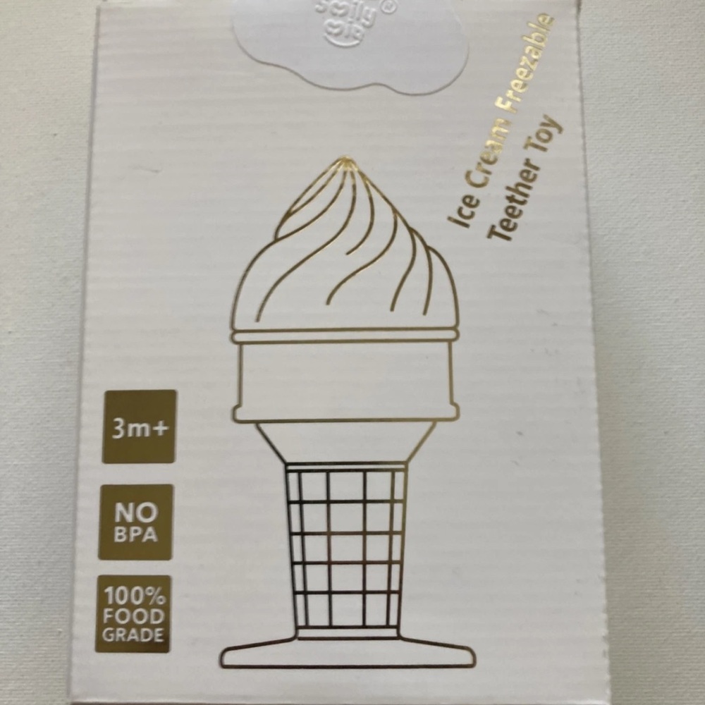 Gold Ice Cream Freezable Teether Toy